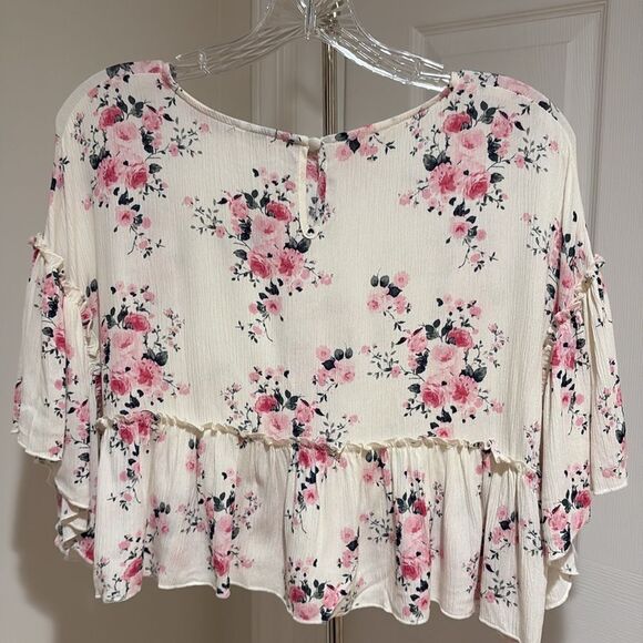 NWT Francesca’s Floral Girls Swing Blouse Size 10 - Picture 4 of 8